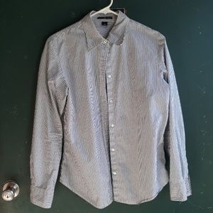 Gap blue/white striped button up